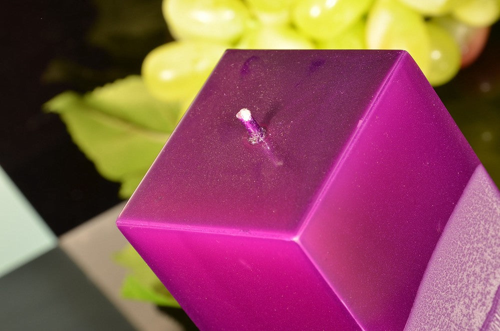 Kwadrant kaars, LILA METALLIC, hoogte 16 cm