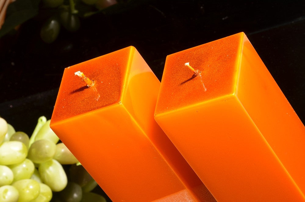 Kwadrant kaarsen, KOPER METALLIC, hoogte 22 cm, 2 STUKS