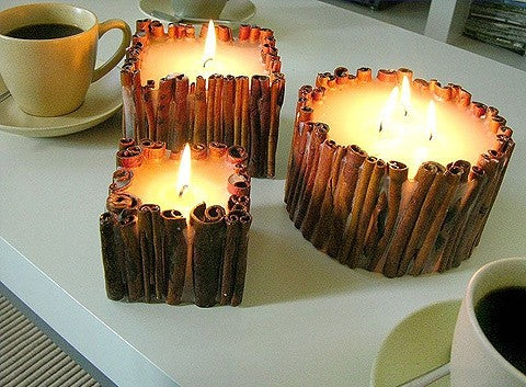 Kaneel Kaars Rond WIT Medium - Ø 10 cm - hoogte: 8 cm