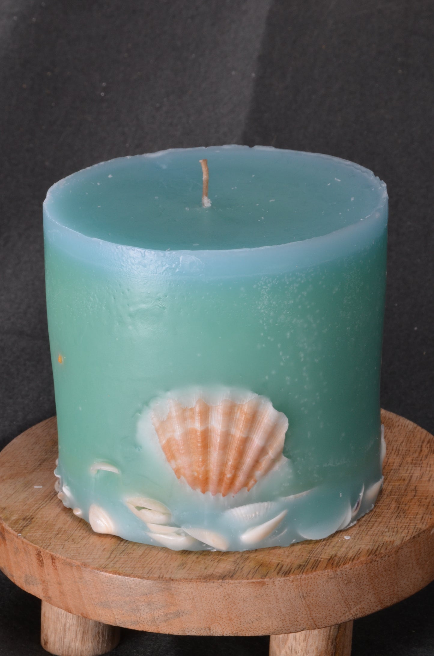 Zeekaars, Rond in zacht blauw - Candles by Milanne - Designkaars