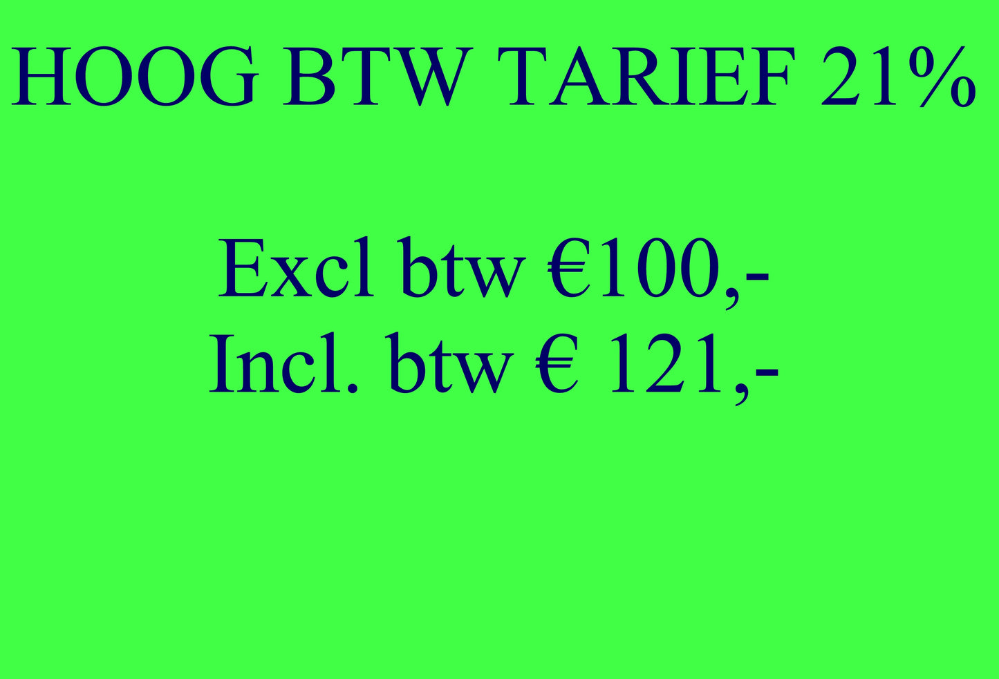 TESTPRODUCThoog 21% btw