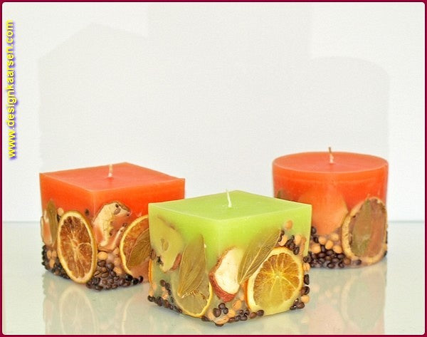 Fruit Kaars Vierkant Medium ROOD