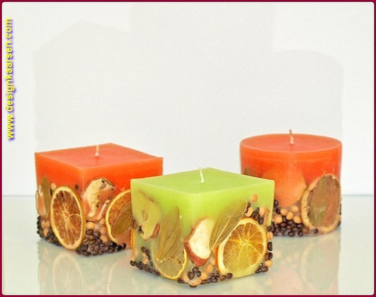 Fruit Kaars Vierkant Medium ROOD