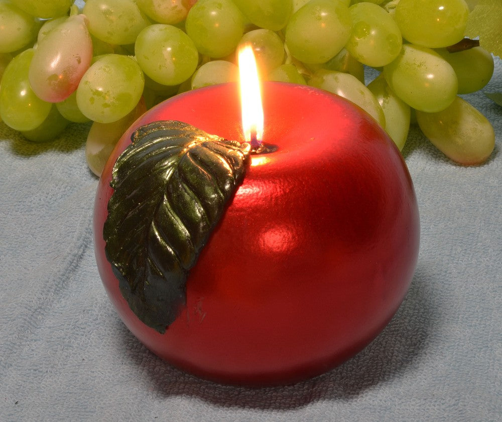Appel Kaars ROOD metallic - Ø 10 cm
