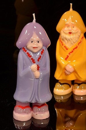 Piemel kaars Man + Vrouw (set 2 stuks hoogte: 11 cm)
