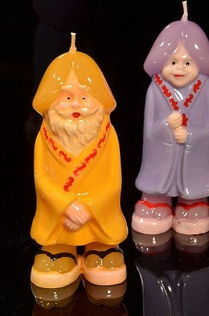 Piemel kaars Man + Vrouw (set 2 stuks hoogte: 11 cm)