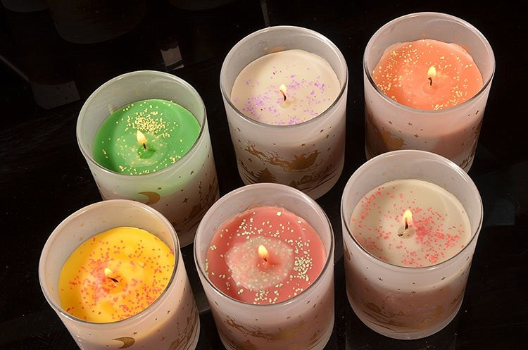 Winterkaarsen in glas, 6 stuks - Kerst
