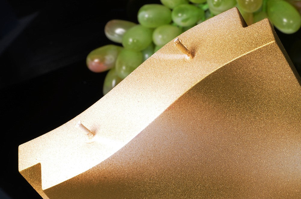 Adamo Kaars, 2 pitten, Perl Mat Wit en GOUD Metallic H:17 cm