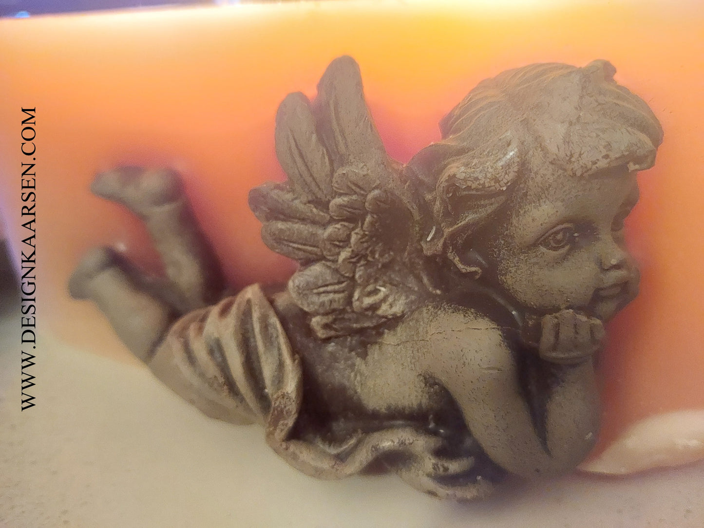 Kaars Engelen CREME, Design Enkel 9x18x9 cm