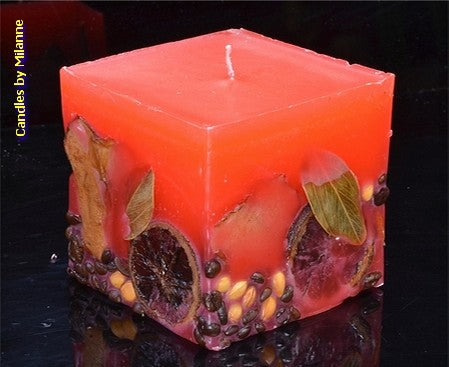Fruit Kaars Vierkant Medium ROOD