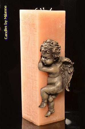 Kaars Engelen, GROOT, Rechthoek 4 pitten, 13x13x46 cm