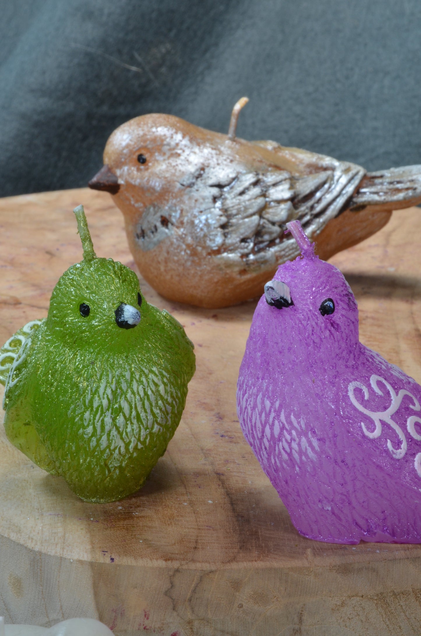 Set van 5 stuks Vogeltjes Kaarsen