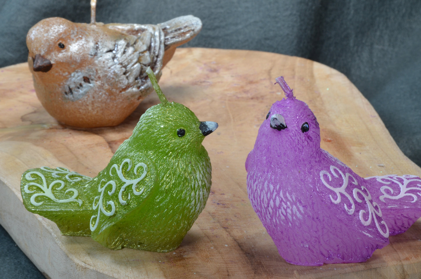 Set van 5 stuks Vogeltjes Kaarsen