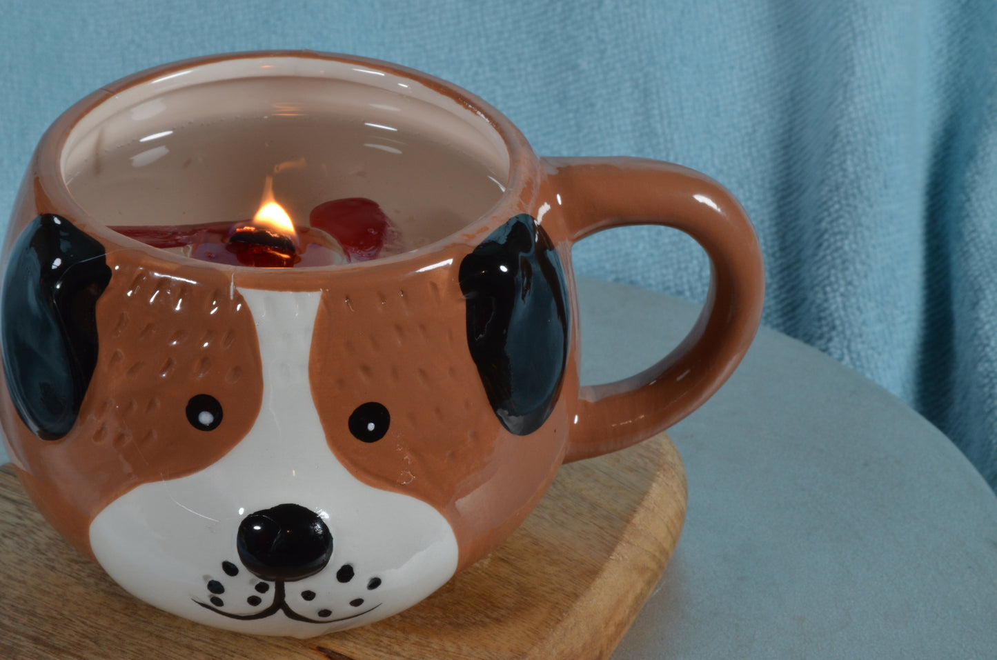Gelkaars met Houten Pit Hond design - Gemaakt door Candles by Milanne -  BEKIJK VIDEO