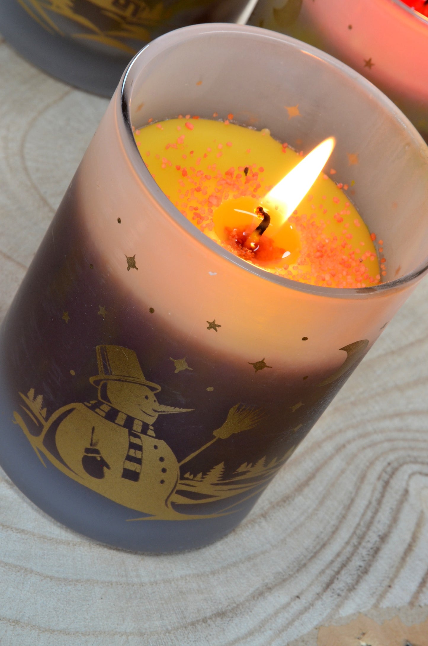 Winterkaarsen in glas, 4 stuks - Kerst