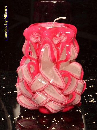 Handgesneden kaars, 16 cm 51532A  (zeer exclusief)