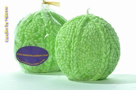 Bolletje Wol Kaars MINT - 9x8 cm