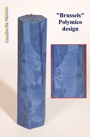 Designkaars "Brussels", hoogte: 31 cm BLAUW polymico