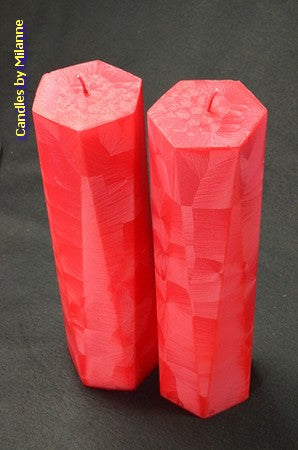 Designkaars "Brussels", hoogte: 31 cm ROOD polymico